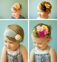 Flower Headbands - Easy!! Wearing Headbands, Creation Couture, Flower Accessories, Future Kids, Diy Hairstyles, Baby Love, Fabric Flowers, Girl Hairstyles, Tiara