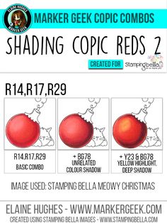 an advertisement for the maker geek copic combos showing how to use shading