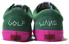 Vans Golf Wang x Old Skool Pro 'S' Green/Pink VN-0QHMF5G Tyler The Creator Vans, Golf Wang Clothes, Golf Wang Outfit, Shoes Moodboard, Golf Wang Shoes, Tyler Style, Odd Future Wolf Gang, Camp Flog Gnaw, Odd Future