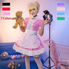 plus size gothic dress Maid Outfit Men, Pink Maid Outfit, Plus Size Halloween Costume, Dress Anime, Anime Cosplay Costumes, Plus Size Halloween