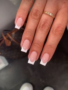 French Manicure Acrylic Nails, Pink French, Simple Acrylic Nails, French Acrylic Nails, Nails White