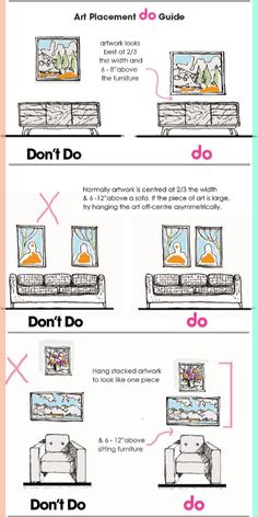 an info sheet showing how to decorate a living room