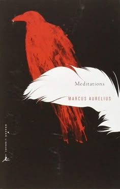 the cover of meditations by marcus aurelus, with an image of a red bird