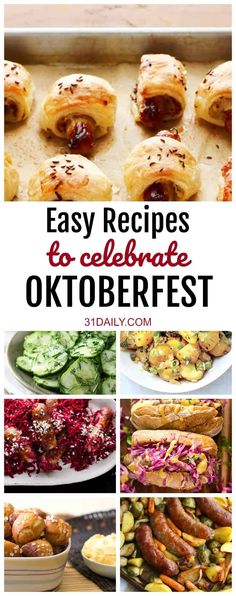 easy and delicious recipe to celebrate the oktoberfest with these sausages, pickles, cucumbers, and more