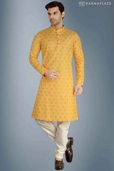 Now shop Kurta Set For Mens at a reasonable price on the karma place website. #menskurtaset #kurtasetformens #menskurtapajamaset #menskurtapajamaoutfits #kurtasetsmens #menskurtapyjamaset #menskurtapajamasetusa #menssilkkurtaset #kurtasetformensonline #designermenskurtaset #menskurtasetonline #MenskurtapajamaSet #PrintedKurtaformen #kurtasetformen #kurtapyjamasetformen #weddingkurtasetformen #kurtasetformenwedding #menskurtaset Fabric Yellow