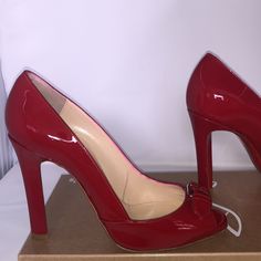 Authentic Guaranteed. Brand New With Box And Signature Cl Bag. Style Name Is Openbelt. Heel Is 100 Mm. Silver Buckle Embellishments. Open Toe. Please See Photos For Details. Thanks For Looking!!! Glamorous Red Sole Heels For Formal Occasions, Red Patent Leather Luxury Heels, Luxury Red Patent Leather Heels, Designer Red High Heel Shoes, Luxury Red Open Toe Heels, Designer Red High Heels, Designer Red Heels For Party, Designer Red Party Heels, Luxury Red Heels For Evening