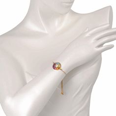 Introducing our Multicolor Rainbow Circle Bolo Bracelet – a vibrant celebration of uniqueness. This elegant piece features a captivating circle adorned with meticulously arranged gemstones, creating a mesmerizing spectrum of hues that dance with every movement. Rainbow Circle, Bolo Bracelet, Vibrant Style, Frozen 2, 18k Gold, Frozen, Rainbow, Bracelet, Gemstones