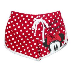 Officially licensed Disney merchandise Fashion contrast color shorts with binding and tie at waist Featuring Disney Minnie Mouse Get comfy and cozy in these adorable shorts 60% Cotton 40% Polyester Minnie Mouse Clothes, Character Accessories, Womens Athletic Shorts, Minnie Mouse Girl, Girls Shorts, Polka Dot Shorts, Active Wear Shorts, Red Polka Dot, Disney Junior