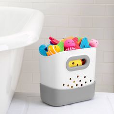 a bath tub filled with lots of toys