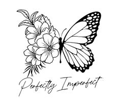 a butterfly with flowers on it's wings and the words posity imppett