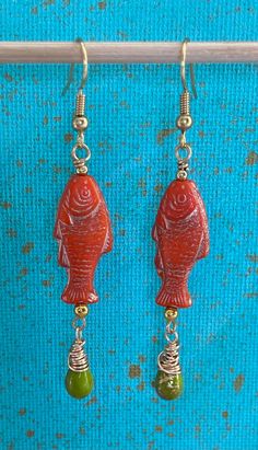 Pull Tab Jewelry, Ocean Jewelry Diy, Fish Clay Earrings, Granola Earrings, Fish Themed Outfit, Clay Fish Earrings, Fish Gift Ideas, Fish Clothes, Fish Outfit