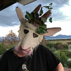 "Goat or satyr masks take 5-7 days to create and ship. They have horns, and delicate grapes and leaves, and \"wine\" stained beards. * Lightweight * Adjustable * Hand made by me, in Portugal, in a smoke free studio * Please allow two weeks for delivery. You can be The Great Goat God Pan and have some fun goofing around in this mask. This mask looks great in photo-shoots, and is so much fun to play with. You can be the life of the party in this silly mask. Whether they like it or not. LOL. The ma Fantasy Costume Mask For Cosplay, Themed Masks For Cosplay Events, Novelty Mask For Costume Party And Cosplay Events, Novelty Masks For Costume Party And Cosplay Events, Novelty Costume Masks For Cosplay Events, Themed Costume Masks For Cosplay Events, Larp Cosplay Mask, Cosplay Larp Mask, Fantasy Masks And Prosthetics For Mardi Gras Cosplay