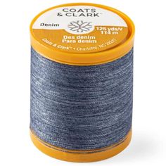 Coats Denim thread has a heather appearance that blends in with denim fabric making it a great choice for seams and topstitching. It also blends well when mending or repairing jeans. Use a size 11 or 14 machine needle or a 7 or 8 for hand sewing. %3Cdiv%3E%3Cspan%3ECoats%20Denim%20thread%20has%20a%20heather%20appearance%20that%20blends%20in%20with%20denim%20fabric%20making%20it%20a%20great%20choice%20for%20seams%20and%20topstitching.%20It%20also%20blends%20well%20when%20mending%20or%20repairing% Repairing Jeans, Fabric Making, Sewing Notions, Fabric Shop, Denim Fabric, Hand Sewing, Thread, Sewing, Fabric