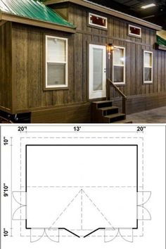 the floor plan for a tiny house is shown in this image and it shows how to make