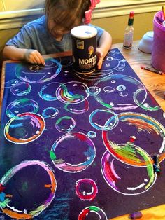 Classe D'art, Smart Class, Art Lessons For Kids, Bubble Art, Homeschool Art, Camping Art, End Of The Year, Preschool Art, Smash Book