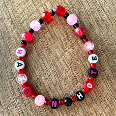 Hazbin Hotel Bracelet Handmade New Without Tags Always Open To Bundles And Offers! Hazbin Hotel Friendship Bracelets, Hazbin Hotel Kandi Bracelets, Hazbin Hotel Bracelet Ideas, Hazbin Hotel Bracelets, Kandi Singles, Candy Bracelets, Candy Bracelet, Kandi Ideas, Rouge The Bat