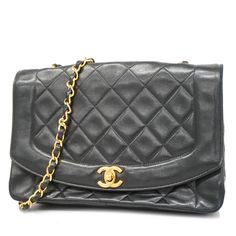 Auth Chanel Matelasse Diana Flap Chain Shoulder Leather Shoulder Bag BlackBrand: ChanelGender: WomenLine: MatelasseColor: BlackHardware color: GoldMaterial: LeatherComes with: NoneSize (HxWxD): 16cm x 24cm x 7cm / 6.29'' x 9.44'' x 2.75'' Chanel 2, Gold Ounce, North Korean, Shoulder Bag Black, Vuitton Bag, Black Hardware, Gold Material, Wallet Case, Chanel Bag