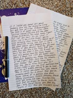 two pieces of paper with writing on them