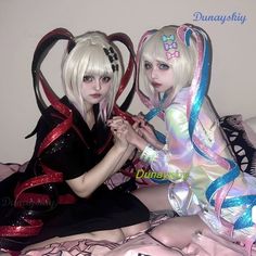 NEEDY GIRL OVERDOSE Kangel Rain Cosplay Wig Hair PonyTail Hairclip Shiny Ribbon Pink Blue Black Red Black Red Hair, Hair Ponytail, Cosplay Wig, Cosplay Wigs, Ponytail Hairstyles, Black Red, Pink Blue, Hair Clips, Blue Black