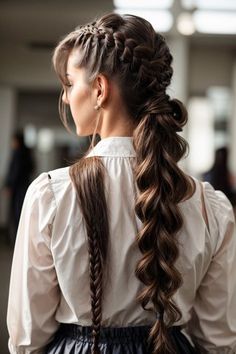 Braid Hairstyles Formal, Ponytail Hairstyles Elegant, Curls With Headband, Braided Headband Hairstyles, Gameday Hairstyles, Wedding Hair Braids, Boho Curls, Hairstyle Diy, Headband Curls