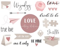 wedding stickers for the bride and groom to use on their own wallpapers