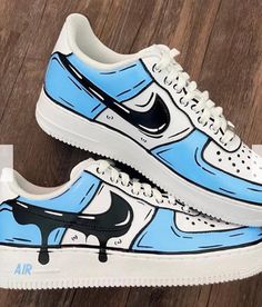 Hand Painted AF1 Customs  All sizes available Message me with any other designs you'd like me to do ✨ (Price including shoes) Can do any design of your choice - message me with your ideas or images 😊 - Returns are not accepted, please double check your sizes in advance Adidas Shoes Outfit, Custom Sneakers Diy, Painted Nikes, Custom Shoes Diy, Nike Shoes Air Force, Air Force 1s, Dr Shoes, Nike Fashion Shoes, Preppy Shoes