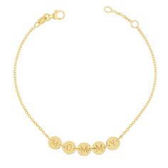 Say it with our 14K Gold Bubble Bracelet! Customize it with your choice of initials, words, or a name, all wrapped around your wrist and anchored by our best-selling cable chain. Choose 1-8 engravable letters! Wear it alone for a simple statement or stack it for added fun. It pairs beautifully with our Round Bubble Name Necklace and the entire Bubble Collection from Babygold!

Size: 6mm 
14K Solid Gold
Lifetime Guarantee
Made in Los Angeles
Final Sale Minimalist Personalized Yellow Gold Bracelets, Minimalist Personalized Yellow Gold Bracelet, Classic Customizable Yellow Gold Bracelet, 14k Gold Name Bracelet For Personalized Gift, 14k Gold Round Name Bracelet For Personalized Gift, Personalized 14k Gold Name Bracelet, Minimalist Monogram Name Bracelet In Yellow Gold, Personalized Yellow Gold Bracelets, Minimalist Yellow Gold Monogram Name Bracelet