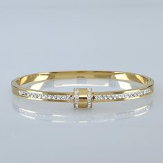 Brand New Women's Diamond & Gold Bangle Bracelet 14k Gold Plated Sterling Silver Genuine 2ct Radiant Cut Lab Created Diamonds 7" - The Most Common Women's Size Retail Price $350 Buy With Confidence From A Top Rated Seller With A 99%+ Feedback Rating! *Also Available In White Gold A0563 (Id-1670) 14k Gold Bangle Bracelet, Gold Bangle Bracelet, Gold Bangle, Diamond Gold, Women Diamond, Radiant Cut, Lab Created Diamonds, Gold Bangles, Gold Plated Sterling Silver