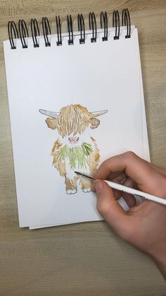 Baby Scottish Highland Cow | Winslow Watercolor... Scottish Highland Cow, Watercolor Beginner, Watercolor Paintings For Beginners, Watercolour Inspiration, Diy Watercolor Painting, Watercolor Paintings Easy, Watercolor Painting Techniques, Watercolor Paintings Tutorials, Watercolor Art Lessons