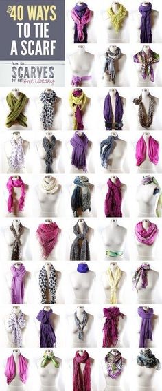 Never get bored with your scarf again. Ways To Tie A Scarf, Ways To Tie Scarves, Tie A Scarf, Scarf Knots, Mode Tips, Ways To Wear A Scarf, Diy Vetement, How To Wear A Scarf, Tie Scarf