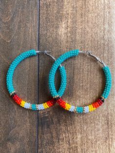 Bohemian Small Hoop Heishi Bead Earrings, Bohemian Heishi Beads Small Hoop Earrings, Bohemian Hoop Earrings With Heishi Beads, Bohemian Heishi Beaded Hoop Earrings, Bohemian Hoop Beaded Earrings With Heishi Beads, Bohemian Heishi Beads Hoop Earrings, Festival Turquoise Hoop Earrings With Colorful Beads, Adjustable Turquoise Hoop Earrings With Colorful Beads, Turquoise Beaded Hoop Earrings