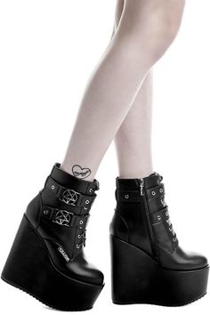 Emo Clothes For Girls, Goth Platform Shoes, Dollskill Shoes, Medium Heel Shoes, Alternative Shoes, Womens Black Booties