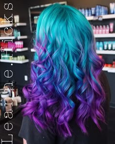 Mermaid Dyed Hair, Mermaid Hair Color Ombre, Mermaid Hair Color Peekaboo, Hair Roulette, Purple Mermaid Hair, Galaxy Hair Color, Blue Green Mermaid Hair, Blue Purple Hair, Mermaid Hair Color