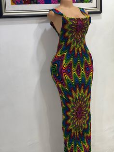 Thank you for shopping by!  Beautiful African print elasticated bodycon is extremely flattering for all beautiful body types.  made out of 100% cotton African print. The elastic thread was sewed to fabric which makes it very stretchy. length 53inches long. Spaghetti sleeves. DISCLAIMERFabric placement may vary from the Stretchy Bodycon Dress, Kimberly Williams, Slim Fit Coat, African Fabrics, Elastic Thread, African Print Dress, Maternity Gowns, Beautiful Body, Luxury Bridal