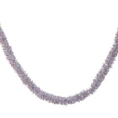 the necklace is made up of beads and silver colored thread, with two rows of beads hanging from each strand