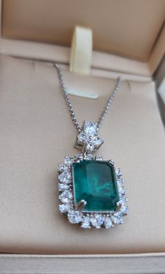 Elegant luxury 2022 simulated emerald 12mmx 15mm high carbon zircon 925 sterling silver  18k necklace, dimond jewelry  Bridal, sapphire pave wedding prom anniversary 10k, 18k 14k , vintage. Modern, stud cubic zirconia set, earrings, Necklace,  high quality material, rings, bracelets, birthday giftg,, sterling silver. More items related are available in my store Luxury Emerald Necklace, Emerald Set, Set Earrings, Emerald Necklace, Jewelry Bridal, Pretty Jewelry, Rings Bracelets, Vintage Modern, Pretty Jewellery