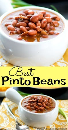 the best pinto beans recipe in a white bowl