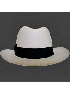 Brand: Gamboa PremiumColor: Natural Material: Toquilla Straw Brim: 8 cm. (3 1/10")Grade: 40 (Museum Select)learn more Sweatband: Cotton Twill, 3 cm. (1.18") Crown: 11 cm. (4 3/10") Ribbon: Linen Description: With the highest grade of straw weaving attainable, this luxurious hat is an absolute work of art. It is handmade in Montecristi, the worldwide famous Panama Hat town in Ecuador. This Panama Fedora hat, classic and elegant will be yours for a lifetime. Each hat is individually hand blocked a Classic White Wide Brim Fedora, Classic White Adjustable Fedora, Classic White Flat Brim Hat, White Classic Hat With Curved Brim, Classic White Hat With Curved Brim, Classic White Flat Brim Panama Hat, Classic White Panama Hat With Flat Brim, Classic White Brimmed Hat, White Adjustable Panama Hat For Formal Occasions