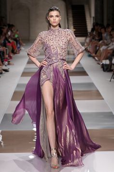 Ziad Nakad F/W Haute Couture 2019. Purple Gown, Visionary Fashion, Couture Mode, Project Runway