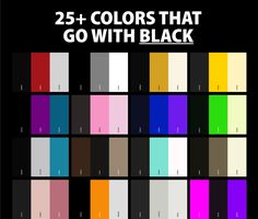 the colors that go with black are shown in this graphic style, and it looks like they