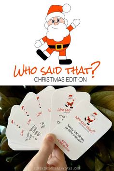 santa claus playing cards with the text who said that? christmas edition