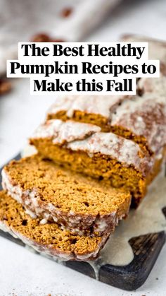 a loaf of pumpkin bread on a cutting board