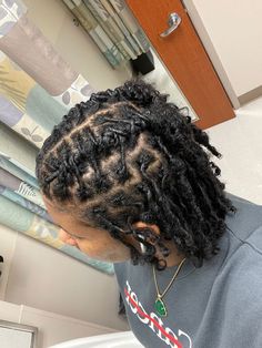 Pin on Loc Journey Coil Locs Starter Styles, Braids In The Front And Locs In The Back, Cute Styles For Short Starter Locs, Hairstyles For Short Hair Locs, Loc Styles Braided Back, Starter Loc Sizes 4c, Loc Braided Hairstyles, Neck Length Locs Styles Black Women, Styles For Natural Locs