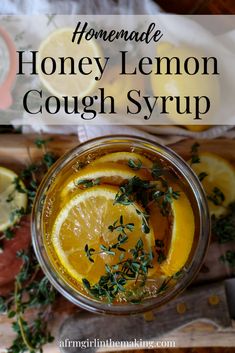 Honey Lemon Cough Syrup, Thyme Syrup, Cough Syrup Recipe, Natural Cough Syrup, Thyme Tea, Homemade Cough Syrup, Best Cough Remedy, Homemade Cough Remedies, Homemade Medicine