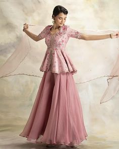 Sarara Design Latest, Sharara Suit Designs Latest, Sharara Suit Designs, Lehenga Ideas, Long Blouse Designs, Reception Outfit, Organza Suits, Long Gown Design, Under The Moonlight