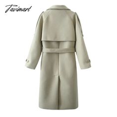 Tavimart Ins Fashion Trench Coat Overcoat Women Blogger Vintage Loose Ligh Green Long Jacket Spring Green Double-breasted Pea Coat, Spring Green Pea Coat With Pockets, Green Spring Pea Coat With Pockets, Green Lapel Collar Outerwear For Spring, Spring Green Outerwear With Lapel Collar, Long Green Jacket, Fashion Trench Coat, Mint Green Prom Dress, Evening Dress Beaded