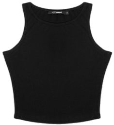 Casual Cropped Vest Crop Top, Stretch Cropped Vest For Summer, Solid Cotton Racerback Crop Top, Black Tank Crop Top For Summer, Trendy Racerback Vest Crop Top, Black Cropped Vest Top, Trendy Black Sleeveless Crop Top, Summer Solid Vest Crop Top, Basic Fitted Cropped Tank Top