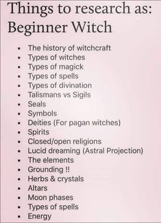 Pagan Tips, Things To Research, Beginner Witch, Spells For Beginners, Green Witchcraft, Magia Das Ervas, Witchcraft Books, Wiccan Magic