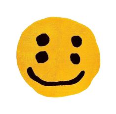 a yellow smiley face with black dots on it's eyes and nose is shown in front of a white background