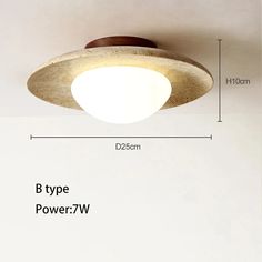 an image of a ceiling light with measurements